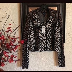 NWT Eva BCBG maxazria moto sweater jacket Sz M